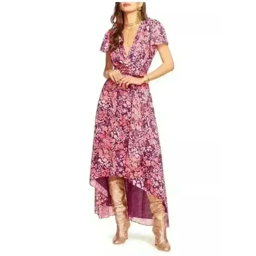 Ramy Brook Pink Floral High-Low Dress
